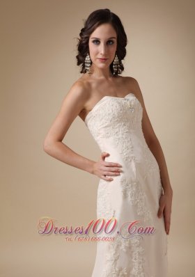 Dreamy Empire Lace Bridal Dress Column Sweetheart Court