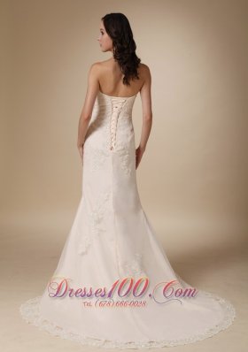 Dreamy Empire Lace Bridal Dress Column Sweetheart Court