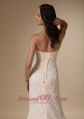 Dreamy Empire Lace Bridal Dress Column Sweetheart Court