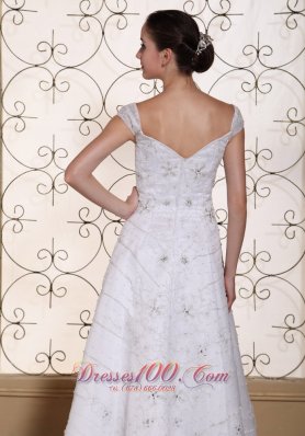 Off Shoulder Elegant Empire Wedding Bridal Dress Embroidery