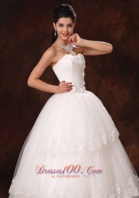 Designer Ball Gown Church Wedding Dress Appliques Tulle