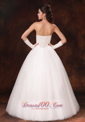 Ball Gown Sweetheart Wedding Dress Beaded Custom Made