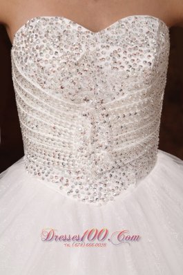 Ball Gown Sweetheart Wedding Dress Beaded Custom Made