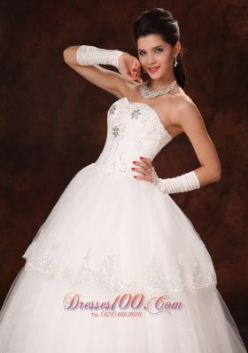 Lace Layer Crystal Sweetheart Church Wedding Dress Custom