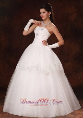 Lace Layer Crystal Sweetheart Church Wedding Dress Custom