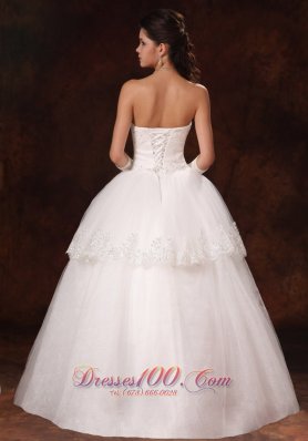 Lace Layer Crystal Sweetheart Church Wedding Dress Custom