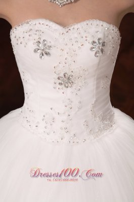 Lace Layer Crystal Sweetheart Church Wedding Dress Custom