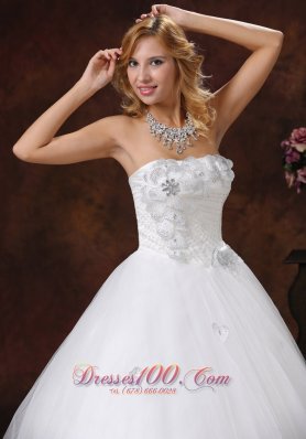 Sheath Bodice Empire Ball Gown Wedding Dress Flowers