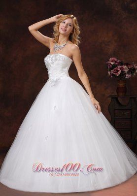 Sheath Bodice Empire Ball Gown Wedding Dress Flowers