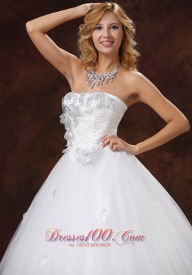 Sheath Bodice Empire Ball Gown Wedding Dress Flowers