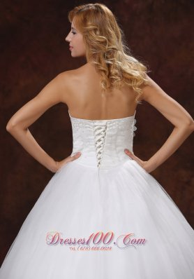 Sheath Bodice Empire Ball Gown Wedding Dress Flowers