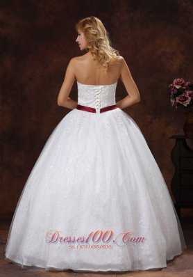 Lace Beading Decorate Ball Gown Wedding Dress Colored