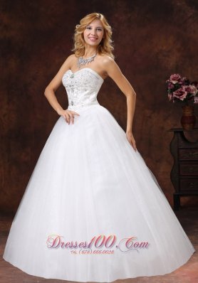 Empire Wedding Bridal Gowns Sweetheart Tulle Rhinestones