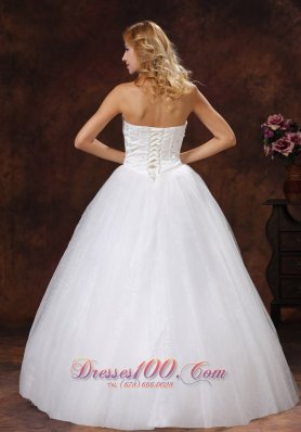 Empire Wedding Bridal Gowns Sweetheart Tulle Rhinestones