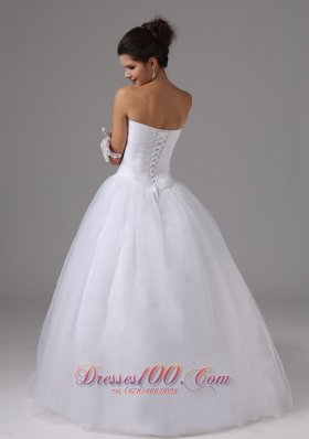 Tulle Ball Gown Wedding Dress Appliques Ruch Sweetheart