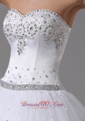 Ball Gown Beaded Decorate Bust Sweetheart In Antioch California For Modest Wedding