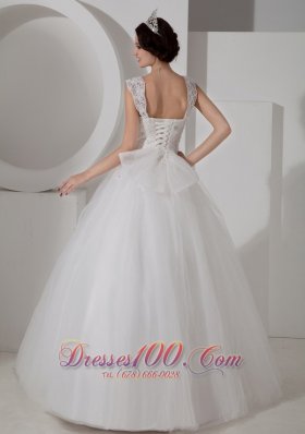 Straps Tulle Princess Bridal Gowns Beading Appliques