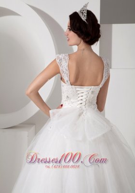 Straps Tulle Princess Bridal Gowns Beading Appliques