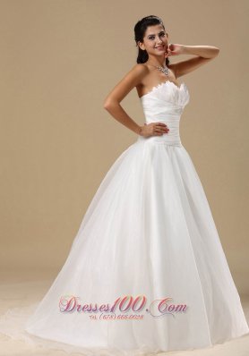 Sweetheart Wrapped Bodice Wedding Bridal Gowns Court