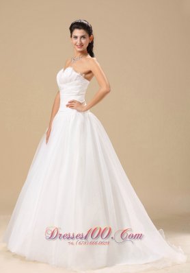 Sweetheart Wrapped Bodice Wedding Bridal Gowns Court