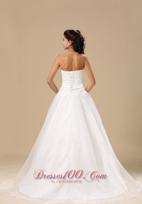 Sweetheart Wrapped Bodice Wedding Bridal Gowns Court