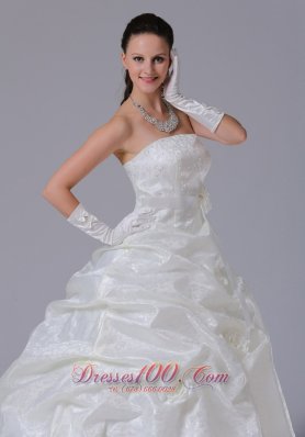 Sheath A-line Pick-ups Wedding Dress With Floral Sash