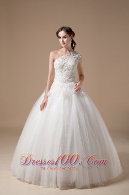 Ball Gown One Shoulder Wedding Gowns Appliques
