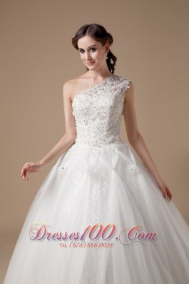 Ball Gown One Shoulder Wedding Gowns Appliques