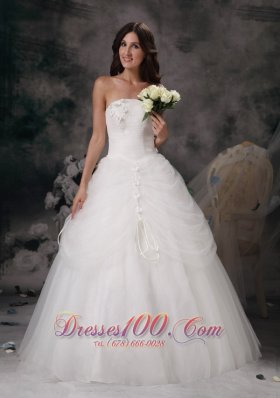 Strapless Wedding Bridal Gowns Skirt in Pocket Style