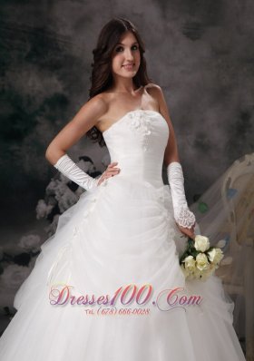 Strapless Wedding Bridal Gowns Skirt in Pocket Style