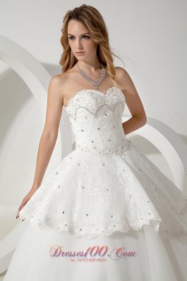 Floor Length Sweetheart Ball Gown Beading Wedding Dress