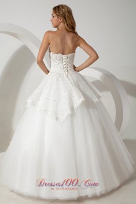 Floor Length Sweetheart Ball Gown Beading Wedding Dress