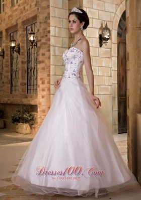 Custom Size Embroidery Sweetheart Wedding Dress For Brides