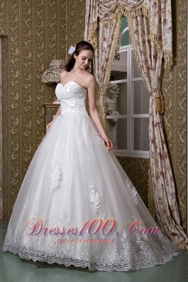 Lace Brush Train Sweetheart Wedding Dresses 2013