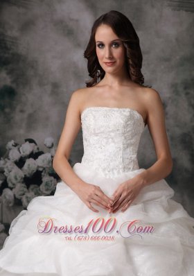 Layer Pick Ups Ball Gown Wedding Dress Floor Length
