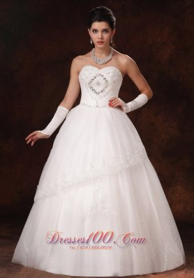 Organza Beaded Sweetheart Wedding Bridal Gowns
