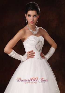 Organza Beaded Sweetheart Wedding Bridal Gowns