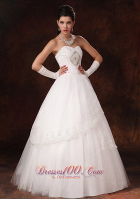 Organza Beaded Sweetheart Wedding Bridal Gowns