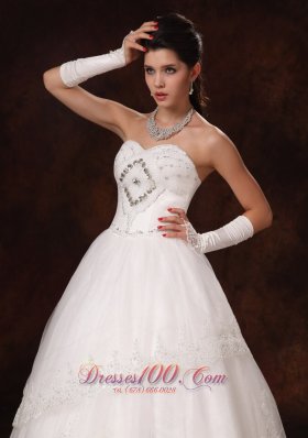 Organza Beaded Sweetheart Wedding Bridal Gowns