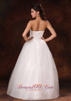 Strapless Appliques Church Wedding Dress Beaded