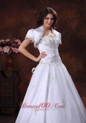 Sweetheart Embroidery A Line Wedding Bridal Gown Dress