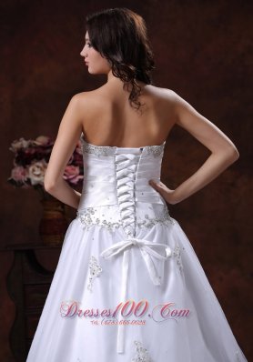 Sweetheart Embroidery A Line Wedding Bridal Gown Dress