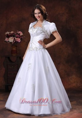 Sweetheart Embroidery A Line Wedding Bridal Gown Dress