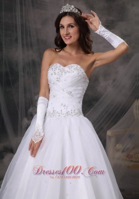 Hand Made Beaded Organza Sweetheart Wedding Dress