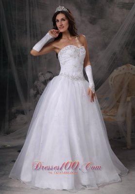 Hand Made Beaded Organza Sweetheart Wedding Dress