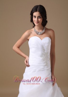 Sweetheart Ruched Court Train Bridal Wedding Gowns