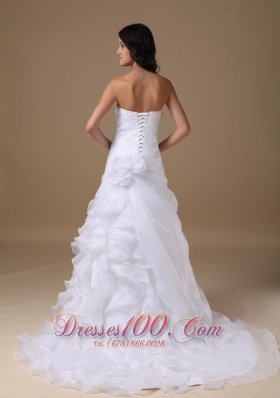 Sweetheart Ruched Court Train Bridal Wedding Gowns