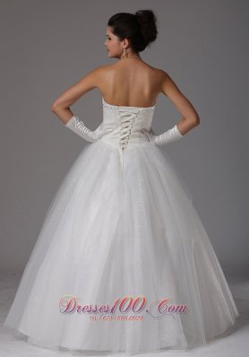 Beaded Sweetheart Ruch Wedding Dress With Bows