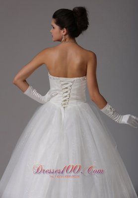 Beaded Sweetheart Ruch Wedding Dress With Bows