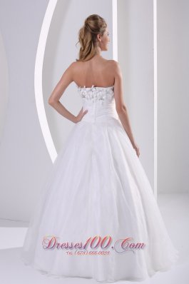 Organza Appliques Beach Wedding Dress Beaded